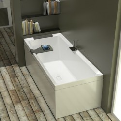 Novellini  diva 190x90 dynamic airjets télécommande avec  robinetterie sur la baignoire  blanc mat 3 tabliers finition blanc ra