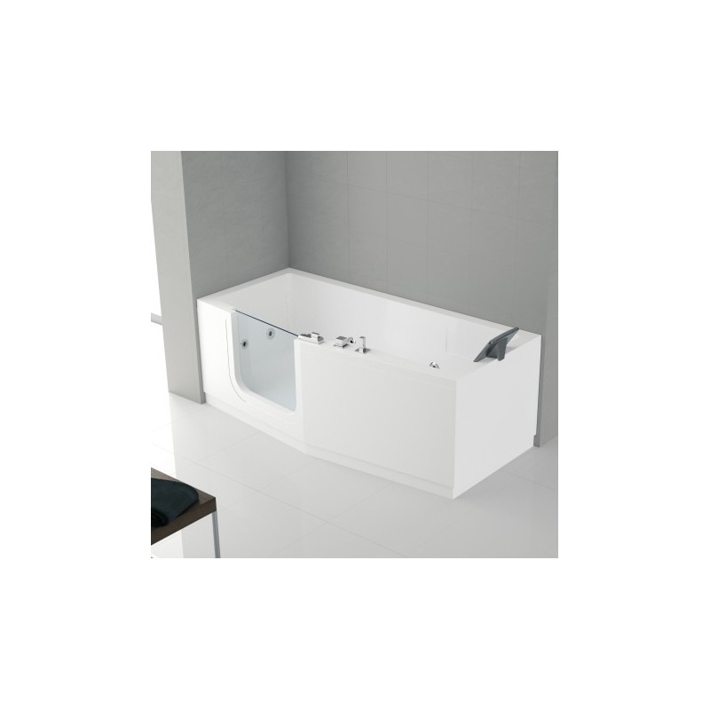 Novellini  iris baignoire à porte  160x70 gauche whirpool avec télécommande touch screen avec robinetterie sur la baignoire bla: