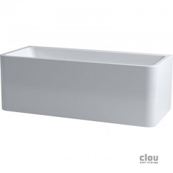 clou InBe baignoire pour placement mural, avec bonde pop-up, trop-plein et siphon, rectangulaire, acrylique blanc: IB/05.40506