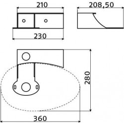 clou First console avec trou pour robinet, inox poli pour laves-mains CL/03.03110, CL/03.07110, CL/03.08110, CL/03.10021: CL/07.