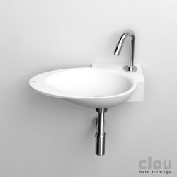 clou First vasque lave-mains avec 1 point d'amorçage et bonde libre, à droite, cristalplant: CL/03.10100