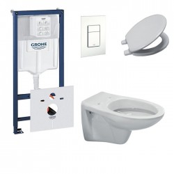 Grohe-Pack toilette suspendue Ideal standard complet touche blanc - Banio