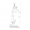 PONSI Viareggio melangeur baignoire sur pied avec douchette et flexible OR: BTVIAOVA04