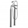 PONSI Viareggio melangeur baignoire sur pied avec douchette et flexible nickel brosse: BTVIANVA04