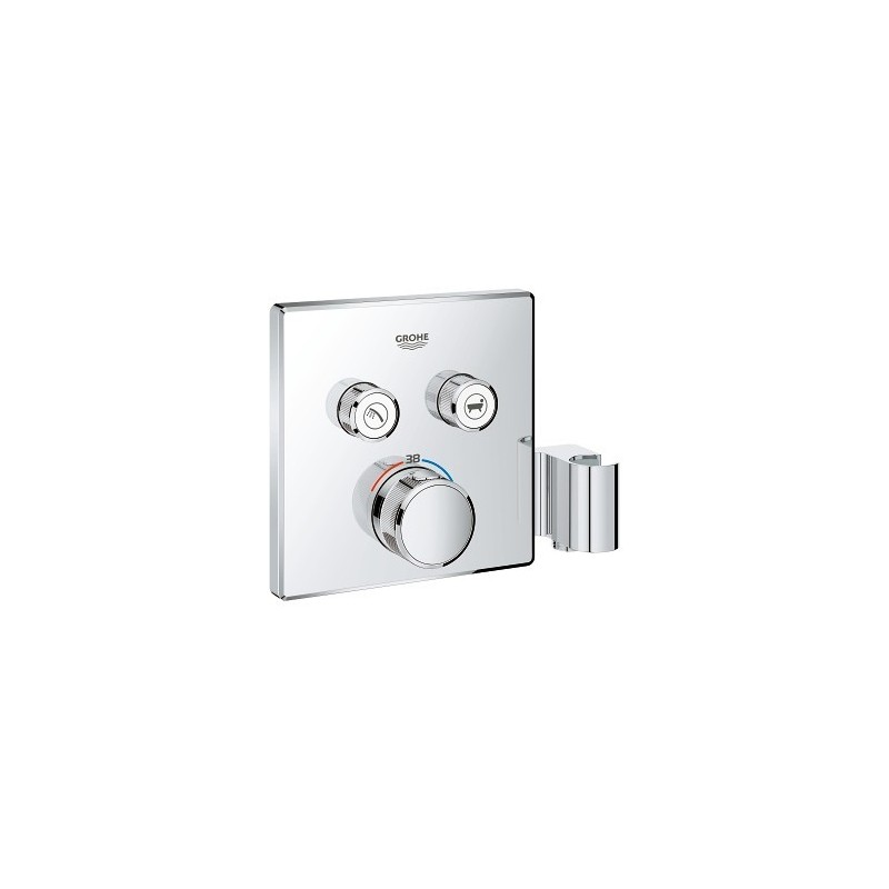 Grohe SmartControl thermostat encastré, 2 sorties, carré, avec support de douche integré: 29125000