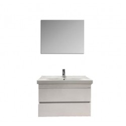 Creavit Enis onderkast, spiegel en wastafel 85cm wit: ENIS85