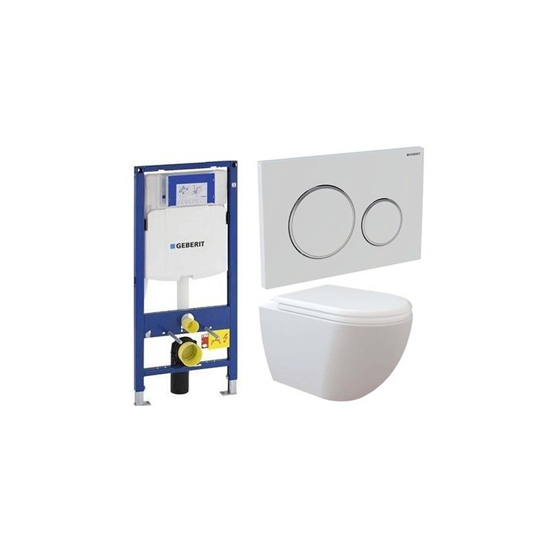Geberit Pack avec Design cuvette suspendue blanche - Banio salle de bain