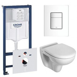 Grohe Pack Rapid SL avec wc suspendue ideal standard blanc avec abattant compris