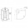 Banio Design-Lu cabine de douche complet quart de rond 90x90x222,5 cm | Banio