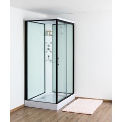 Design Anka Cabine de douche droite 90x120 cm avec porte coulissante - Noir