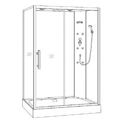 Design Anke Cabine de douche droite 90x120 cm porte coulissante - Noir | Banio