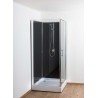 Cabine de douche Design-Ana 90x90x205 cm Droite Noir et chromé - Banio