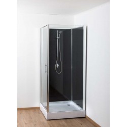 Cabine de douche Design-Ana 90x90x205 cm Gauche Noir et chromé - Banio