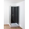 Cabine de douche Design-Ana 90x90x205 cm Gauche Noir et chromé - Banio