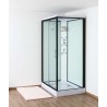 Cabine de douche Ankara 90x120x226 cm Gauche Noir et Blanc - Banio salle de bain