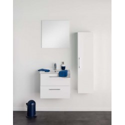 Meuble de salle de bain Banio-Dago avec miroir et colonne Blanc