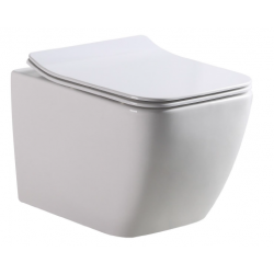 Banio-Gert WC suspendu compact Rimless Blanc - Abattant non inclus
