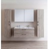 Meuble de salle de bain Banio-Dante Chêne look beton avec 2 Vasques mat - 55x120x51 cm
