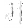 Mitigeur de douche noir MAT thermostatique Banio-Hurricane avec douchette et bar de douche