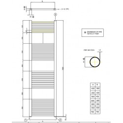 Radiateur Sèche-serviette 180cm x 60cm chauffage central Blanc - Banio