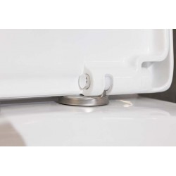 WC suspendu compact Design Shaba Blanc Rimless avec Abattant soft-close et dé-clipsable Quick Release
