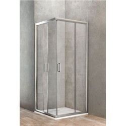 Ponsi Paroi de douche carré avec porte coulissante 70x70 cm