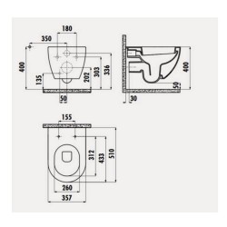 Banio Design WC suspendu avec bidet - Noir mat | Banio salle de bain