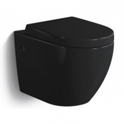Geberit autoportant Pack WC suspendu Banio-Gary Noir brillant Compact duofix set de fixation et abattant soft-close complet