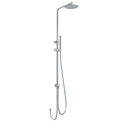 Ponsi colonne de douche avec tête ronde 23cm sans mitigeur avec flexible de connexion - chrome