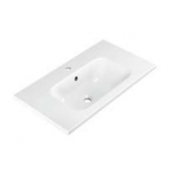 Ponsi lavabo à encastrer en solid surface Planet - 101x46x17,7cm blanc brillant