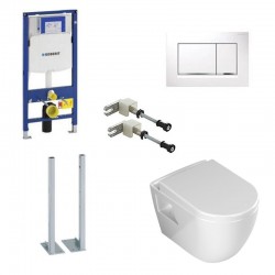 Geberit Duofix autoportant pack WC suspendu Banio design avec abattant soft-close et plaque de commande blanche