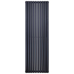 Banio radiateur ovale design vertical double - 180x59cm 2050w noir mat
