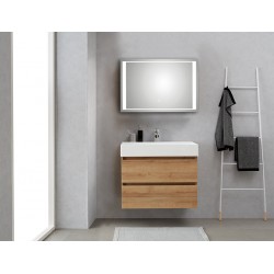 Pelipal meuble de salle de bain avec miroir de luxe Bali80 - chêne clair