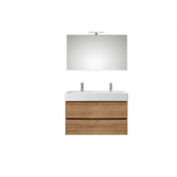 Pelipal meuble de salle de bain avec miroir Bali100 - chêne clair