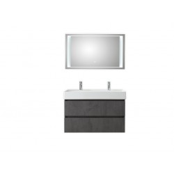Pelipal meuble de salle de bain avec miroir de luxe Bali100 - gris foncé