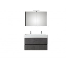 Pelipal meuble de salle de bain avec armoire miroire Bali100 - gris foncé