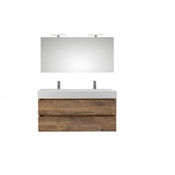 Pelipal meuble de salle de bain avec miroir Bali120 - chêne foncé