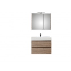 Pelipal meuble de salle de bain avec armoire miroir Bali81 - chêne terra