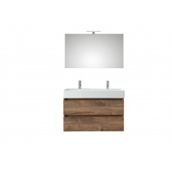 Pelipal meuble de salle de bain avec miroir Bali101 - chêne foncé