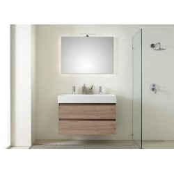Pelipal meuble de salle de bain avec miroir Bali101 - chêne terra