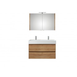 Pelipal meuble de salle de bain avec armoire miroir Bali101 - chêne clair
