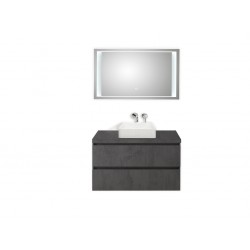 Pelipal meuble de salle de bain avec miroir de luxe et vasque à poser BaliHPL100 - gris foncé