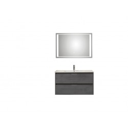 Pelipal meuble de salle de bain avec miroir de luxe Calypsos90 - gris foncé