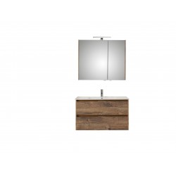 Pelipal meuble de salle de bain avec armoire miroir Calypsos90 - chêne foncé