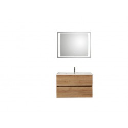 Pelipal meuble de salle de bain avec miroir de luxe Cento90 - chêne clair
