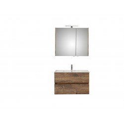 Pelipal meuble de salle de bain avec armoire miroir Cento90 - chêne foncé