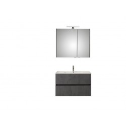 Pelipal meuble de salle de bain avec armoire miroir Cento90 - gris foncé