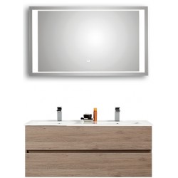 Pelipal meuble de salle de bain avec miroir de luxe Cento120 - chêne terra