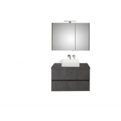 Pelipal meuble de salle de bain avec armoire miroir et vasque à poser Cento90 - gris foncé