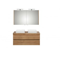 Pelipal meuble de salle de bain avec armoire miroir et vasque à poser Cento120 - chêne clair